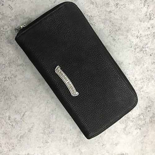 追跡付き発送 クロムハーツ 偽物/ RECFピラミッド デストロイBLKﾚｻﾞｰ長財布 Kuh62681