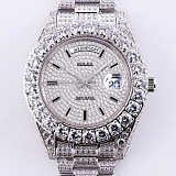 完売必至 ロレックス 時計 コピー デイデイト 39MM メンズ シルバー 全面ダイヤ roj83110