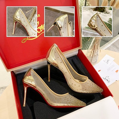 クリスチャンルブタン 偽物 Follies Strass 100 パンプス Ruf19615