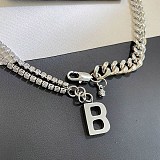 日本未入荷バレンシアガ Bロゴ シルバー チェーン ネックレス コピー bag43171