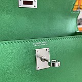 日本未入荷エルメス スーパーコピー ケリーダンス 22cm グリーン 内縫 2色金具 err32869