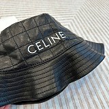 セリーヌ バケットハット 偽物 ラムスキン ロゴ刺繍入り Cen65731