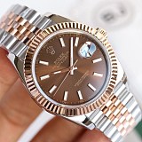 目を惹くカラー ロレックス 時計 パロディ デイトジャスト 41mm チョコレート メンズ 126331