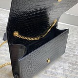 送料込サンローラン ケイト 偽物 クロコダイルエンボス シャイニーレザーバッグ Sax72523
