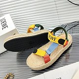 素敵なロエベ ストラップエスパドリーユサンダル 偽物 4色 lou52455