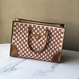 【即発】【セリーヌ トートバッグ 偽物】トリオンフの刺繍テキスタイル ハンドバッグ 194342CS838NO
