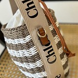 クロエ ビーハイブ バッグ 偽物 ラフィア＆ラバー アナグラム che14355