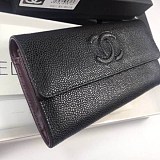 人気 シャネル キャビアスキン 偽物 ココマーク 二つ折り長財布 sho97441