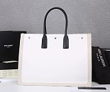 定番【サンローラン トートバッグ 偽物】リヴ・ゴーシュ コーテッドリネントートバッグ Sac89785