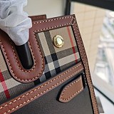 定番バーバリー ハンドバッグ コピー レザー＆ヴィンテージ チェック タイトル Bas34694