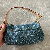 ルイヴィトン モノグラムデニム ミニプリーティ ショルダーバッグ コピー ブルー M950501