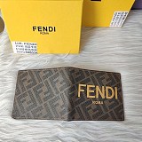 フェンディ ブラウンファブリック 二つ折り財布 コピー 7M0339AJJ8F1HRH