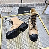 最新でオシャレシャネル レースアップ レザーアンクルブーツ コピー sht20555
