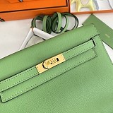 セール新作エルメス ケリーダンス コピー 22cm グリーン 内縫 2色金具 erh46762