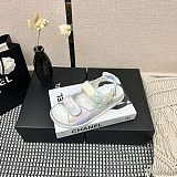 《大人気》シャネル プリント ファブリック 偽物 サンダル shc84305