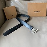 バーバリー コピー リバーシブル チャコールチェック＆レザー TBベルト Bab87259