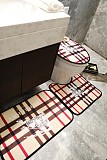 すぐ届く バーバリー 2024新作 バスマット3点セット 洗える 便座カバー/足元マット 新居寝具用品