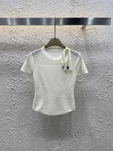 使い勝手良 2025 ミュウミュウ 新作 半袖Tシャツ スーパーコピー 5色