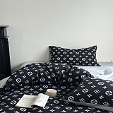 目を惹くカラー ルイヴィトン 2026新作 掛け布団カバーセット4点 ダブルサイズ/キングサイズベッド 綿生地ベッドカバー 新居寝具用品