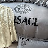 最安値挑戦 ヴェルサーチェ 2026新作 掛け布団カバーセット4点 ダブルサイズ/キングサイズベッド 綿生地ベッドカバー 新居寝具用品