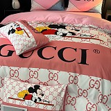 ☆超人気☆ グッチ 2026新作 掛け布団カバーセット4点 ダブルサイズ/キングサイズベッド 綿生地ベッドカバー 新居寝具用品