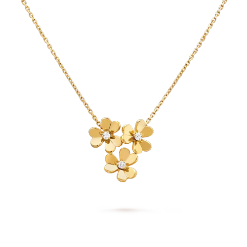 Van Cleef Inspired Frivole pendant, 3 flowers, mini model