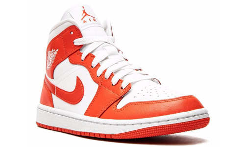 Air Jordan 1 Mid  White Habanero Red 