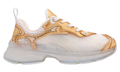Dior Vibe Sneaker  White Mesh and Gold-Tone 