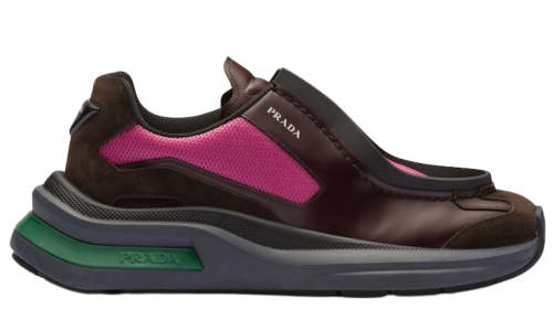 Prada Brown Systeme Leather Trainers