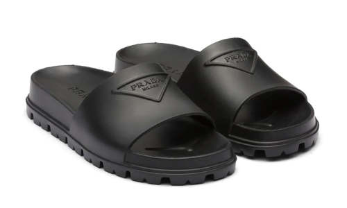 Prada Logo-Embossed Slides