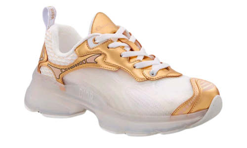 Dior Vibe Sneaker  White Mesh and Gold-Tone 