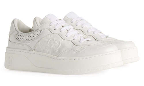 GUCCI Leather Monogram Sneakers
