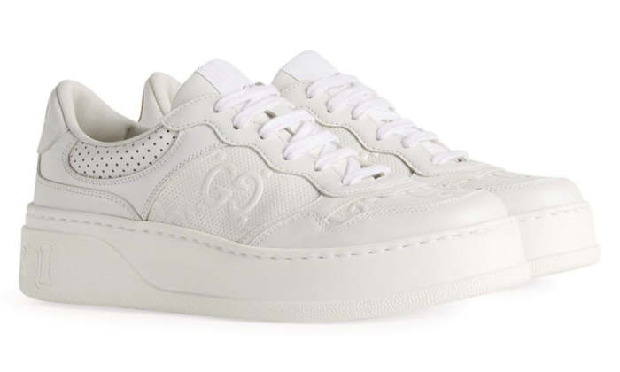 GUCCI Leather Monogram Sneakers