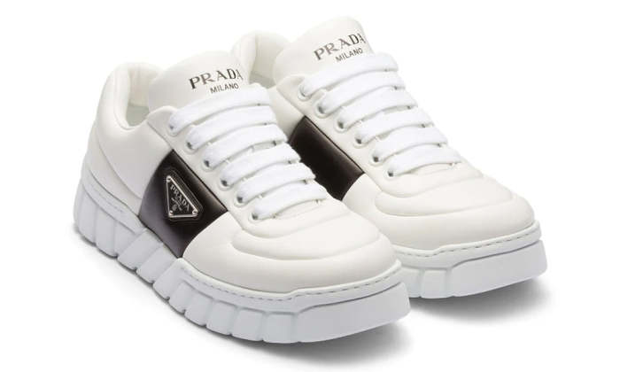 Prada padded leather sneakers 'White'
