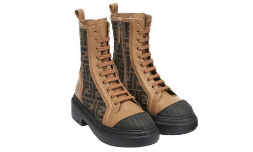 Fendi Wmns FF Motif Domino Biker Boot 'Beige'