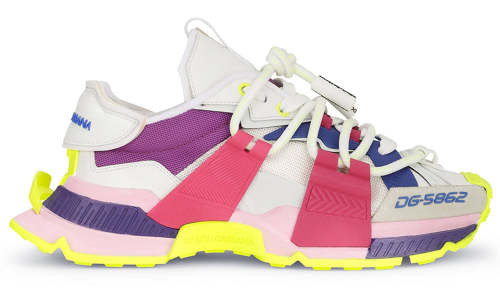 DOLCE & GABBANA Mixed-material Space Trainers In Multicolor