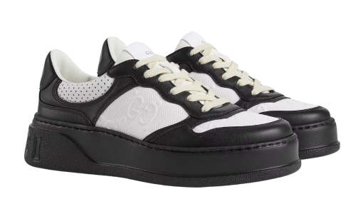 Gucci Wmns GG Embossed Sneaker 'Black White'
