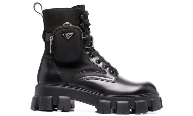 Prada Monolith pouch detail boots