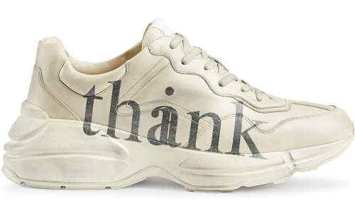 Gucci Rhyton 'think/thank' print sneaker