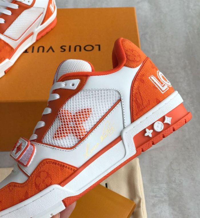 LOUIS VUITTON TRAINER MONOGRAM DENIM ORANGE – LVS012