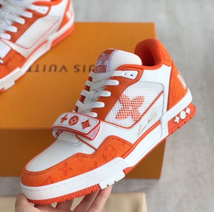 LOUIS VUITTON TRAINER MONOGRAM DENIM ORANGE – LVS012