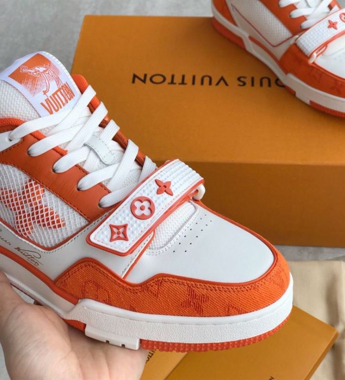 LOUIS VUITTON TRAINER MONOGRAM DENIM ORANGE – LVS012