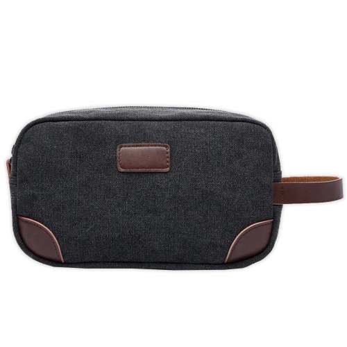 Mad Man Canvas Men's Toiletry Dopp Kit- Black