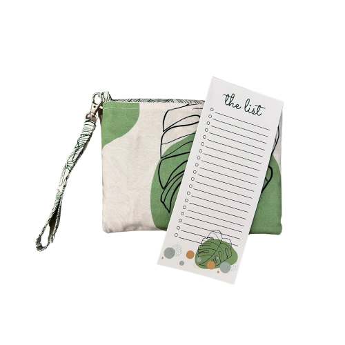 BOHO Green Monstera Tote that Folds into a Pouch