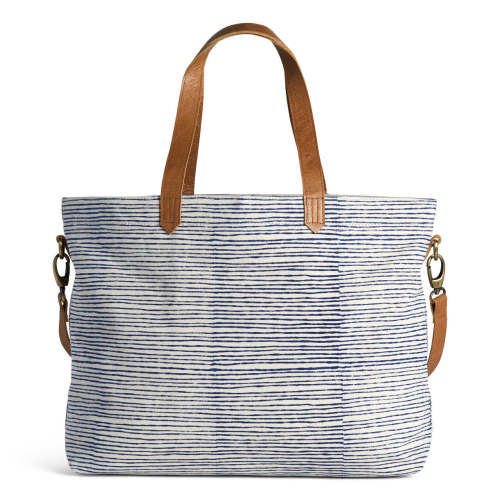 Demdaco  JOYN  Navy Pinstripes Tote Bag