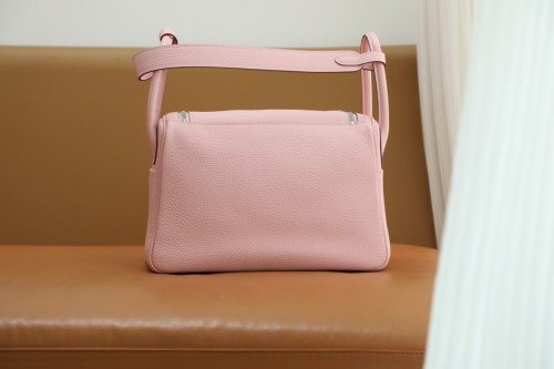 Hermes Lindy 30 Togo Handmade Bag In Rose Sakura