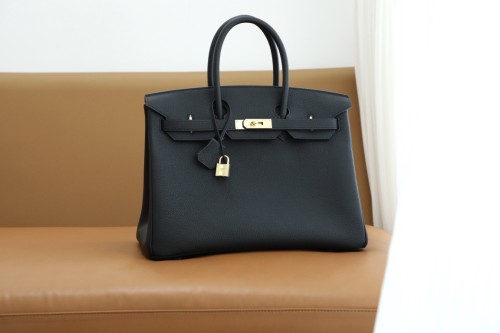 (Authentic Quality)Replica Hermes Birkin 35 Togo Leather Handmade Bag In Noir