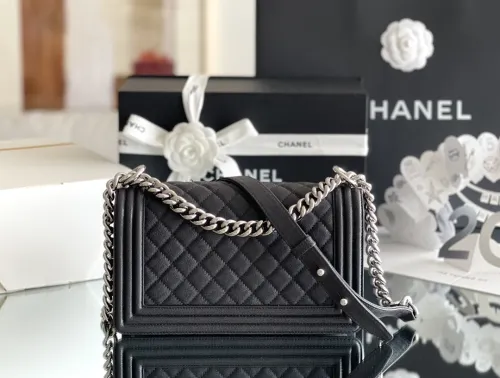 (Authentic Quality)Replica Chanel Leboy Medium Size 25 Caviar Leather In Dark Grey