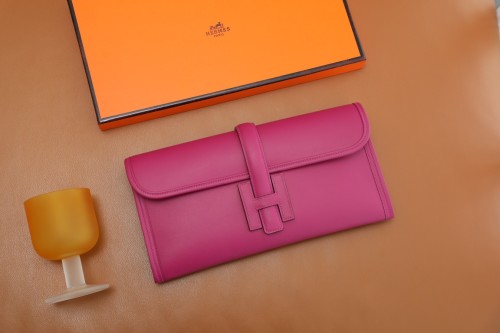 (Authentic Quality)Replica Hermes Jige Elan 29 Clutch Swift Handmade Bag In Rose Pourpre