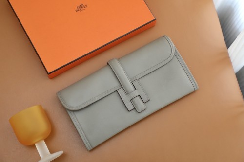 (Authentic Quality)Replica Hermes Jige Elan 29 Clutch Swift Handmade Bag In Gris Asphalte